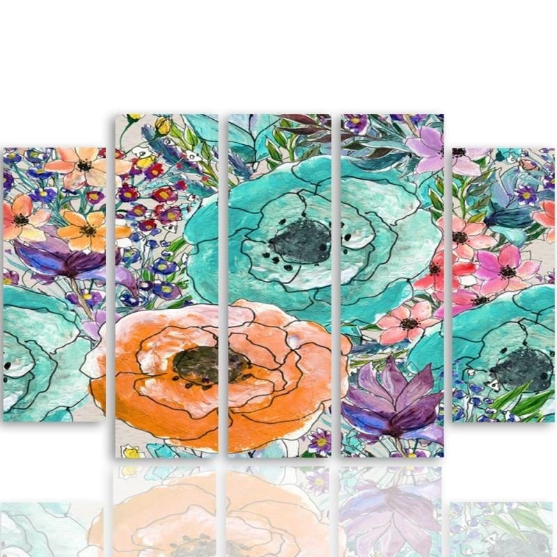 Kanva no 5 daļām - Type B, Floral Composition 2  Home Trends DECO