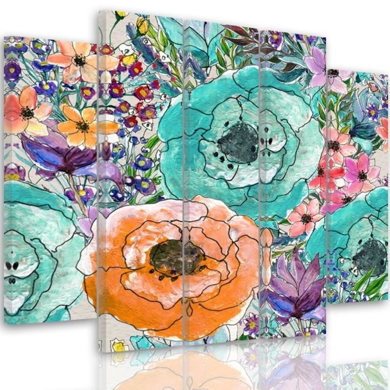 Kanva no 5 daļām - Type B, Floral Composition 2  Home Trends DECO