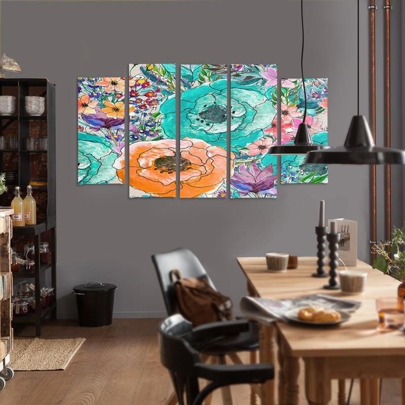 Kanva no 5 daļām - Type B, Floral Composition 2  Home Trends DECO
