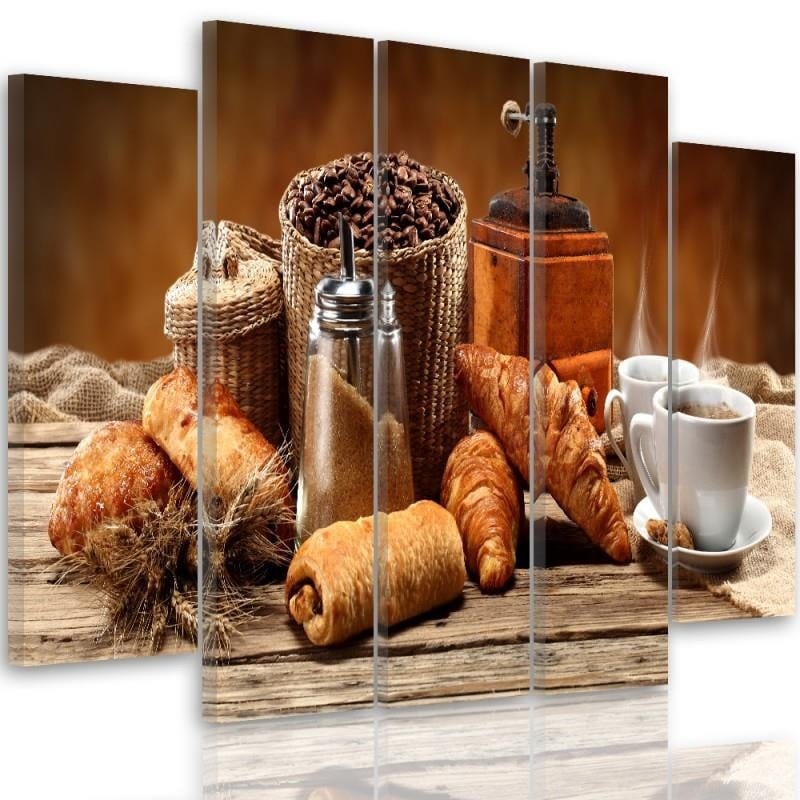 Kanva no 5 daļām - Type B, French Breakfast  Home Trends DECO