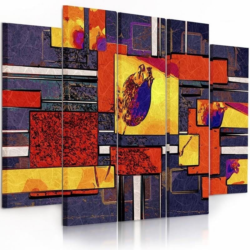 Kanva no 5 daļām - Type B, Geometric Abstraction 1  Home Trends DECO