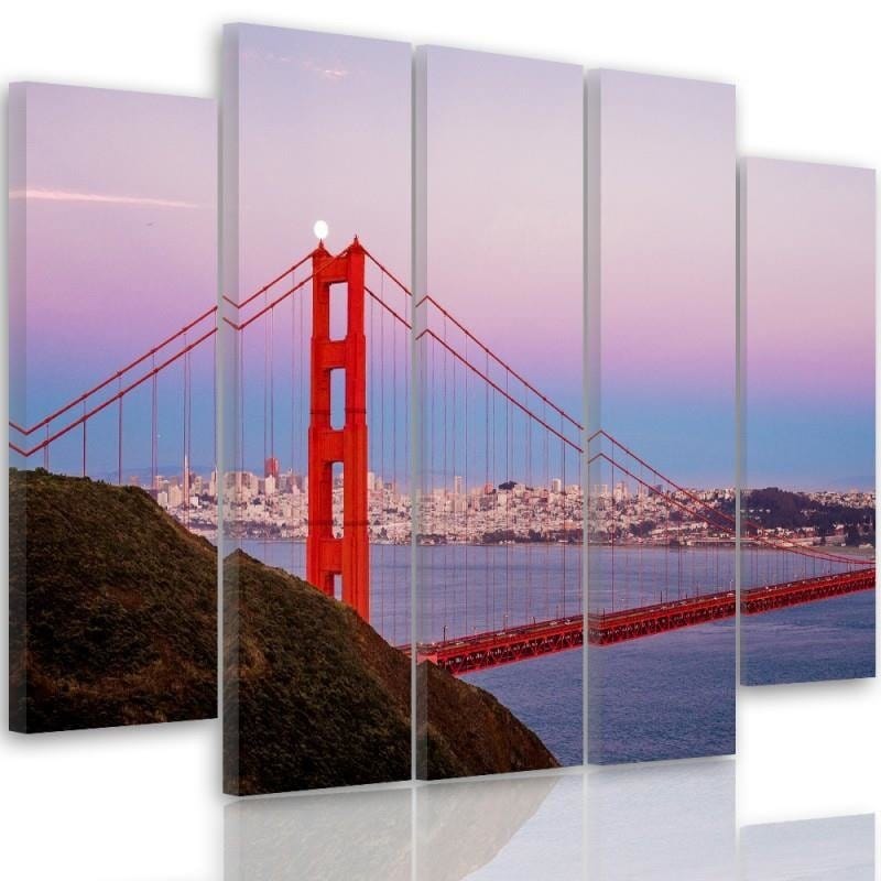 Kanva no 5 daļām - Type B, Golden Gate Bridge 3  Home Trends DECO