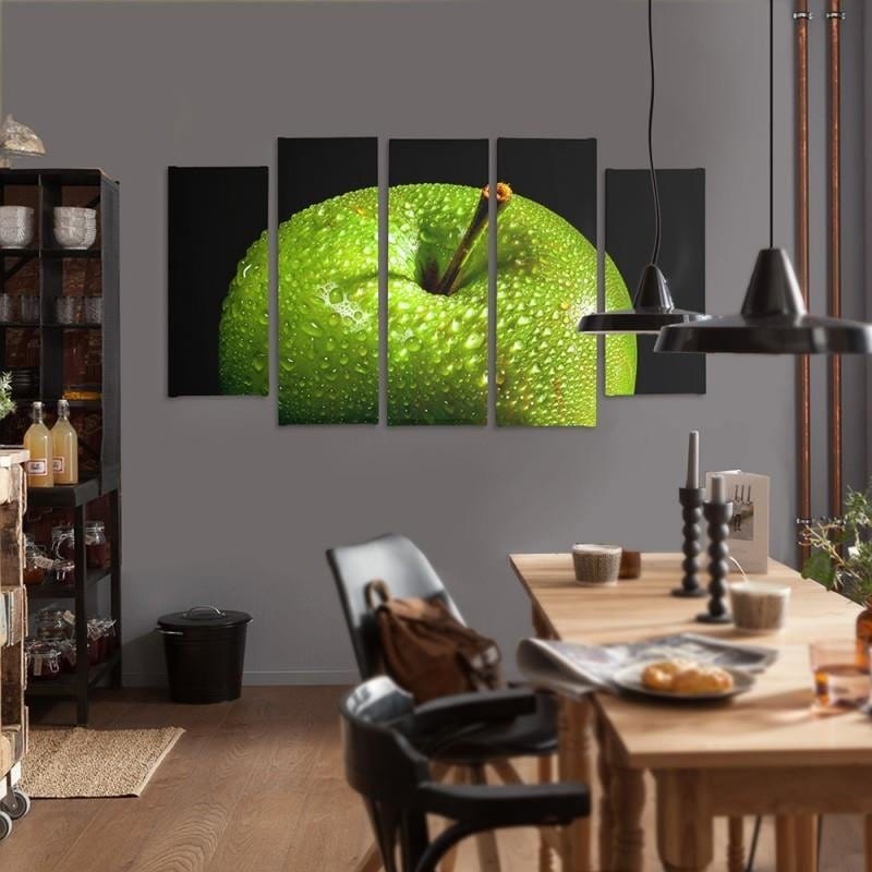 Kanva no 5 daļām - Type B, Green Apple  Home Trends DECO