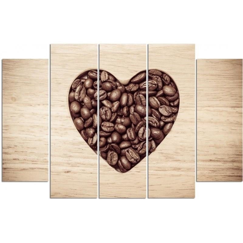 Kanva no 5 daļām - Type B, Heart Of Coffee Beans  Home Trends DECO