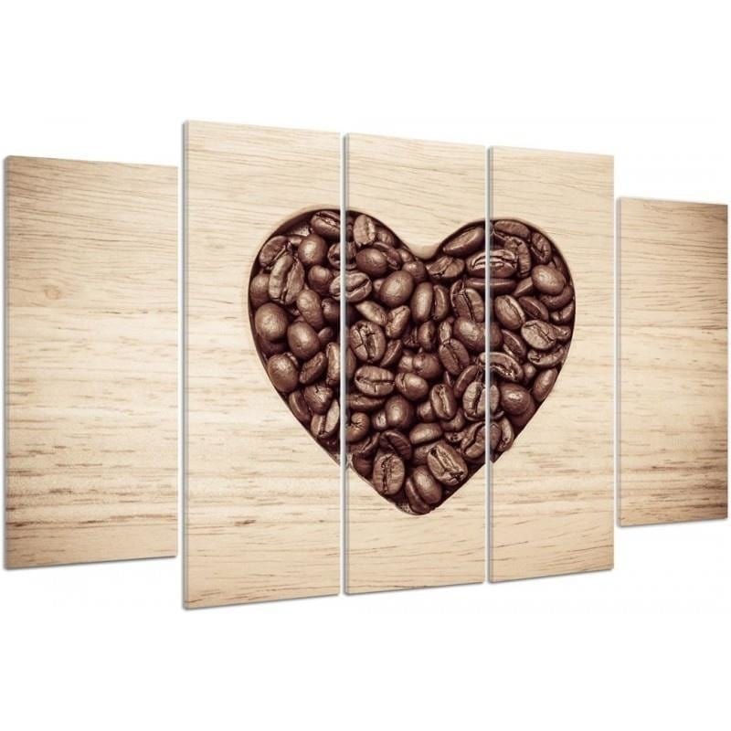 Kanva no 5 daļām - Type B, Heart Of Coffee Beans  Home Trends DECO