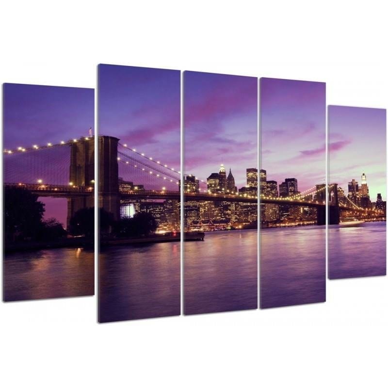 Kanva no 5 daļām - Type B, Manhattan At Sunset  Home Trends DECO