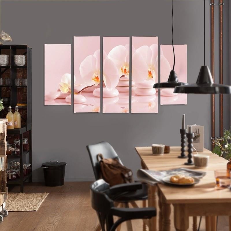 Kanva no 5 daļām - Type B, Orchid On The Stones  Home Trends DECO