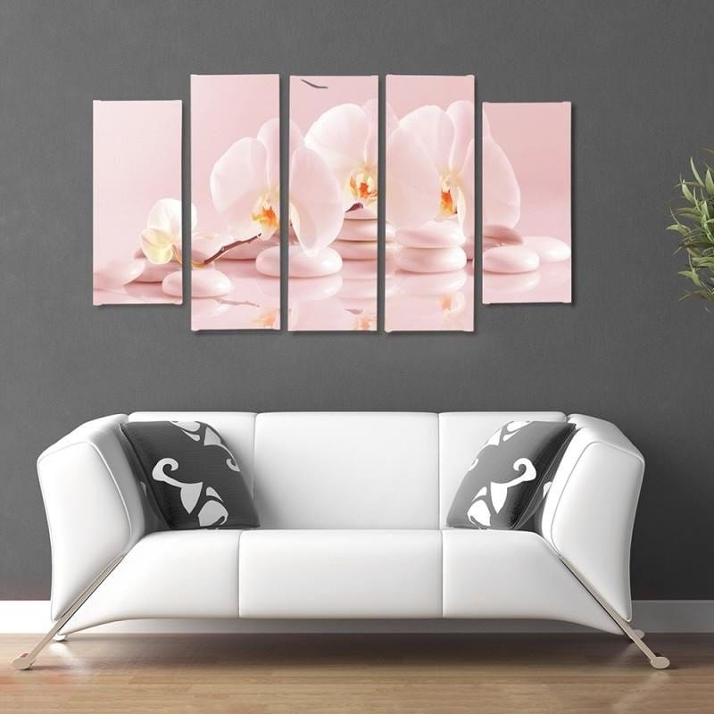 Kanva no 5 daļām - Type B, Orchid On The Stones  Home Trends DECO