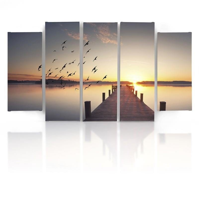 Kanva no 5 daļām - Type B, Pier On The Water  Home Trends DECO