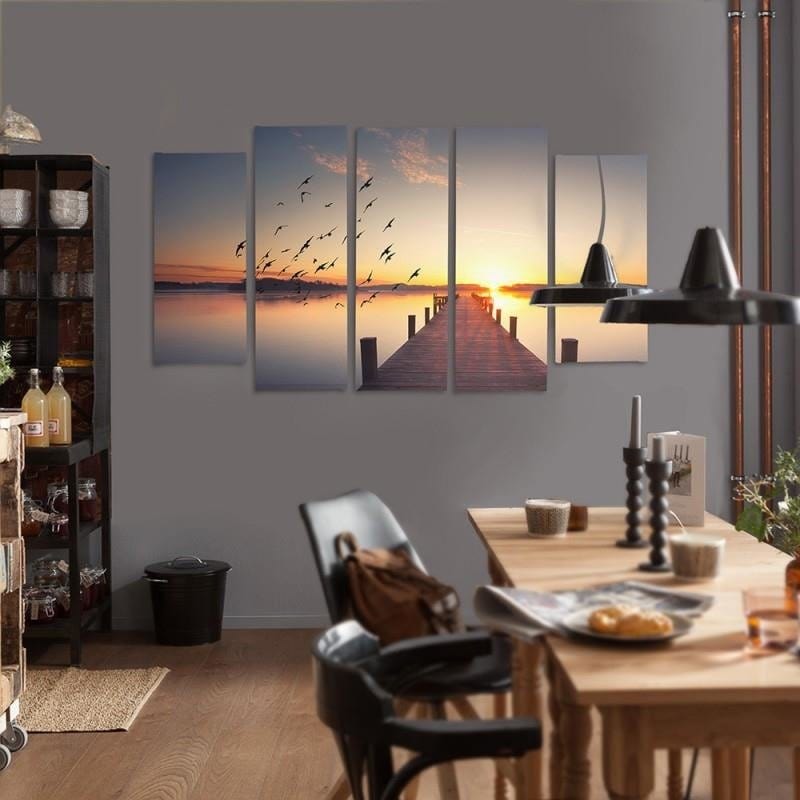 Kanva no 5 daļām - Type B, Pier On The Water  Home Trends DECO