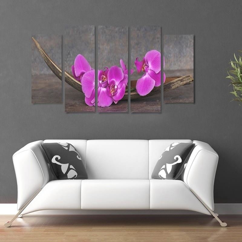 Kanva no 5 daļām - Type B, Pink Orchids  Home Trends DECO