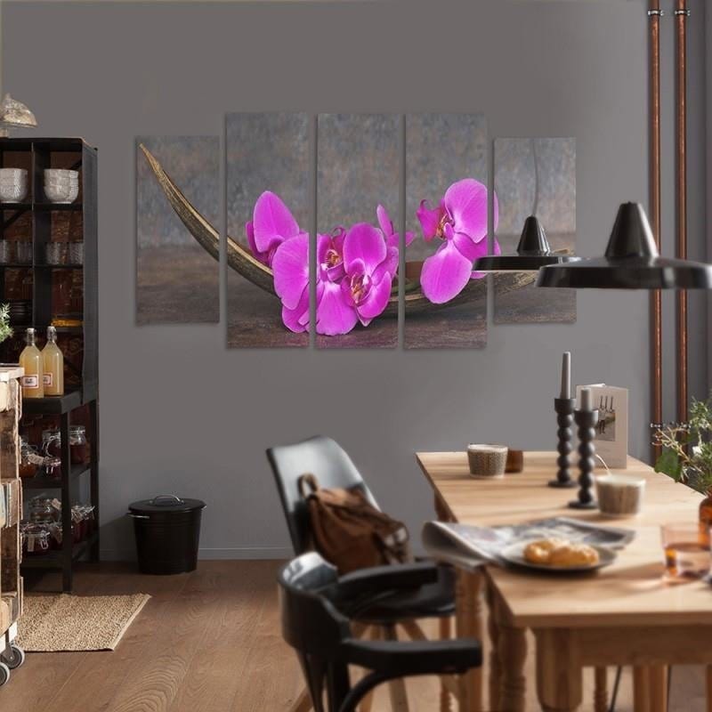 Kanva no 5 daļām - Type B, Pink Orchids  Home Trends DECO