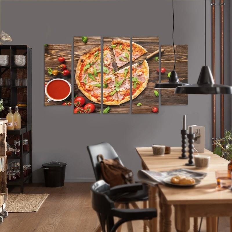 Kanva no 5 daļām - Type B, Pizza With Arugula  Home Trends DECO