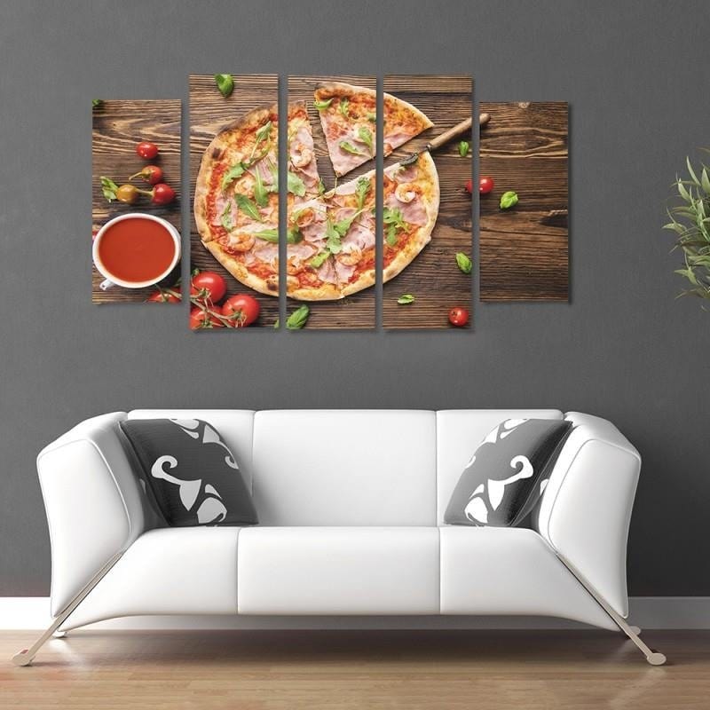 Kanva no 5 daļām - Type B, Pizza With Arugula  Home Trends DECO