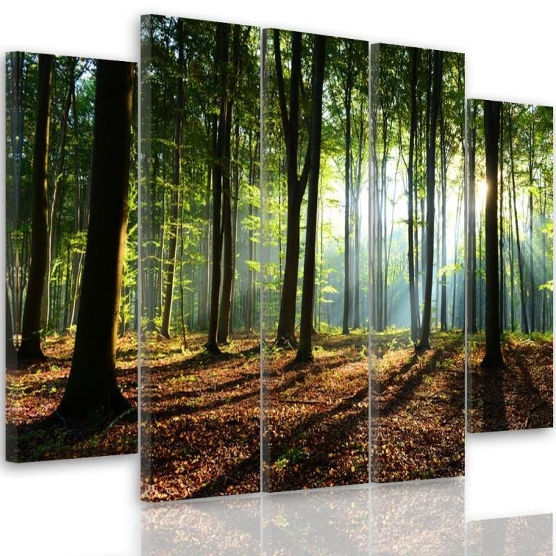 Kanva no 5 daļām - Type B, Rays Of The Sun In The Forest  Home Trends DECO