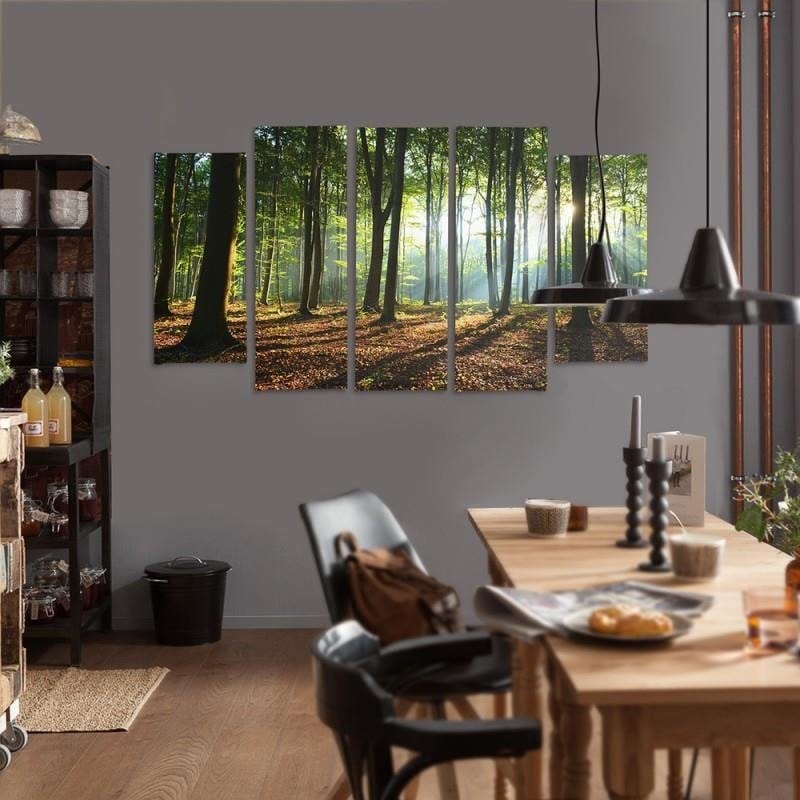 Kanva no 5 daļām - Type B, Rays Of The Sun In The Forest  Home Trends DECO