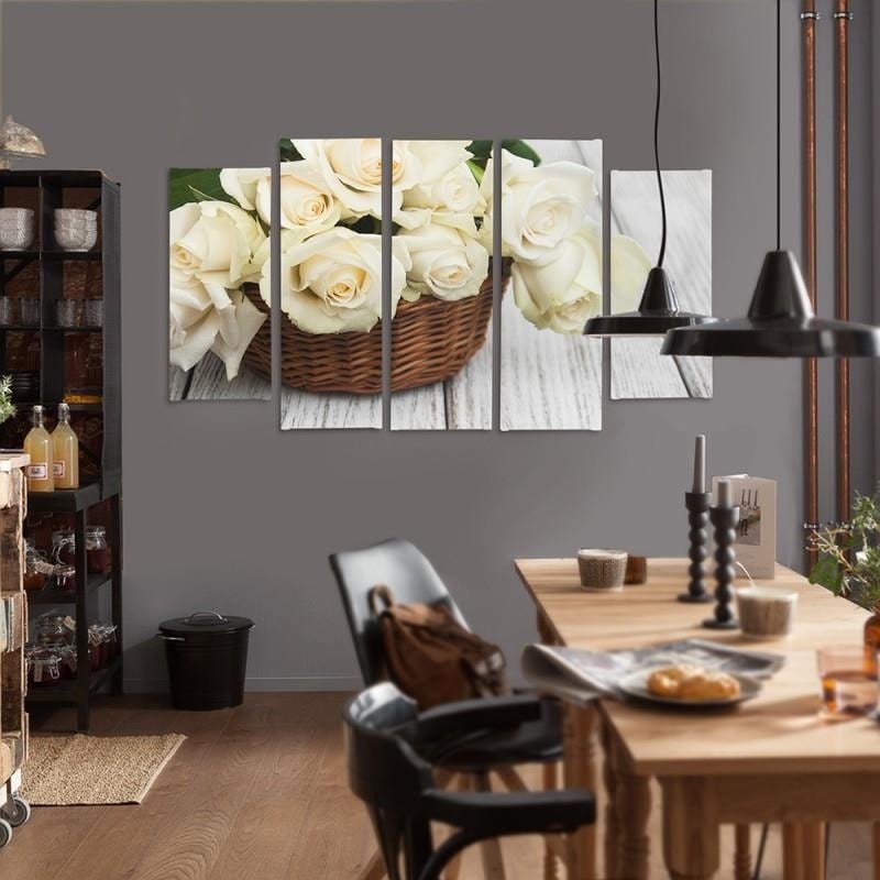 Kanva no 5 daļām - Type B, Roses In The Basket  Home Trends DECO