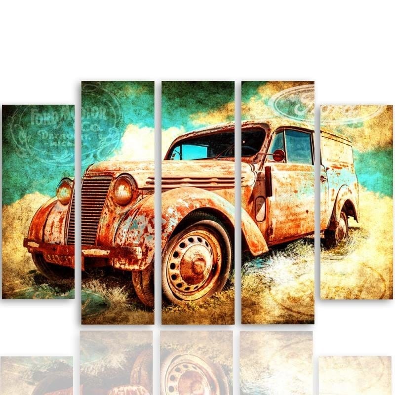 Kanva no 5 daļām - Type B, Rusty Car  Home Trends DECO