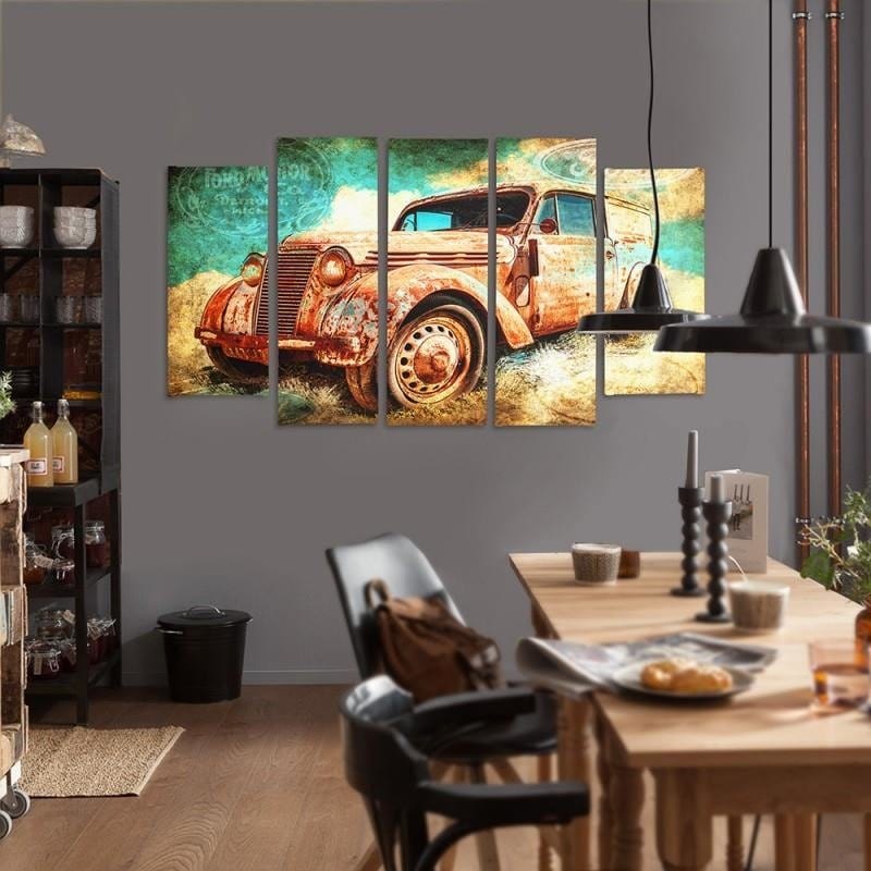Kanva no 5 daļām - Type B, Rusty Car  Home Trends DECO