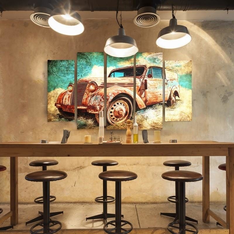 Kanva no 5 daļām - Type B, Rusty Car  Home Trends DECO