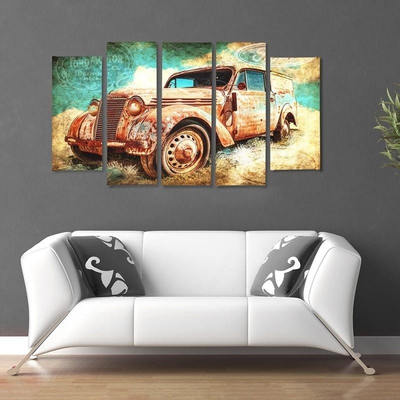 Kanva no 5 daļām - Type B, Rusty Car  Home Trends DECO