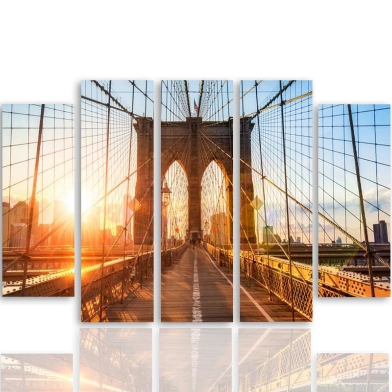 Kanva no 5 daļām - Type B, Sunrise On The Bridge  Home Trends DECO