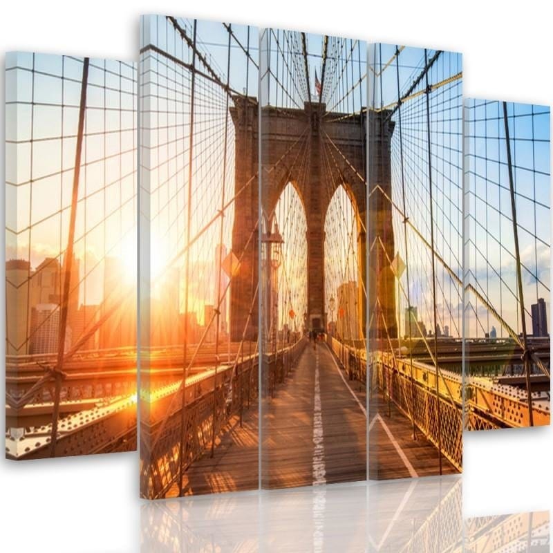 Kanva no 5 daļām - Type B, Sunrise On The Bridge  Home Trends DECO