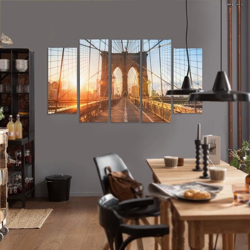 Kanva no 5 daļām - Type B, Sunrise On The Bridge  Home Trends DECO