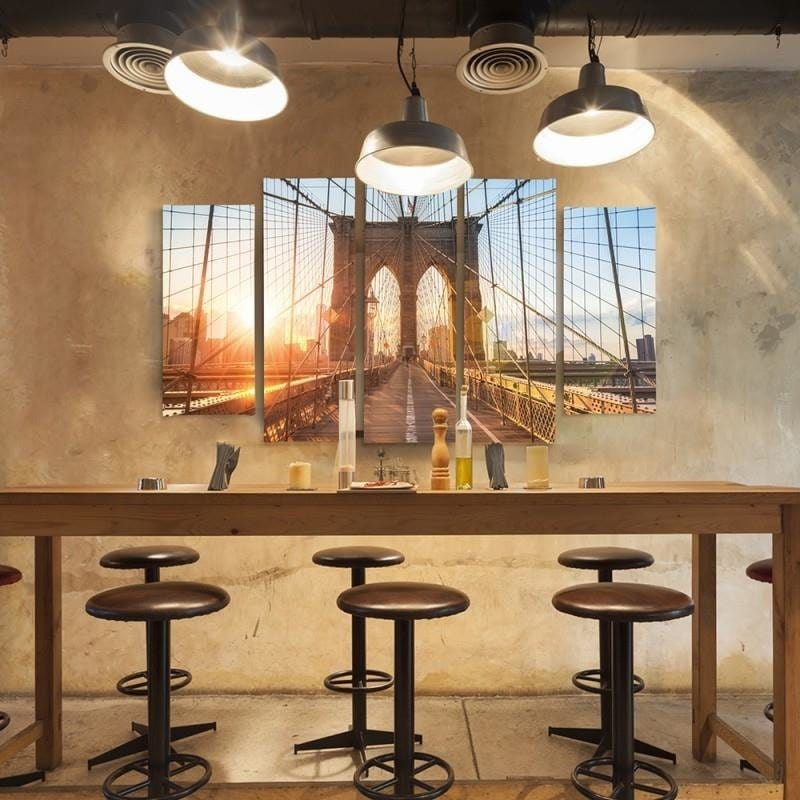 Kanva no 5 daļām - Type B, Sunrise On The Bridge  Home Trends DECO