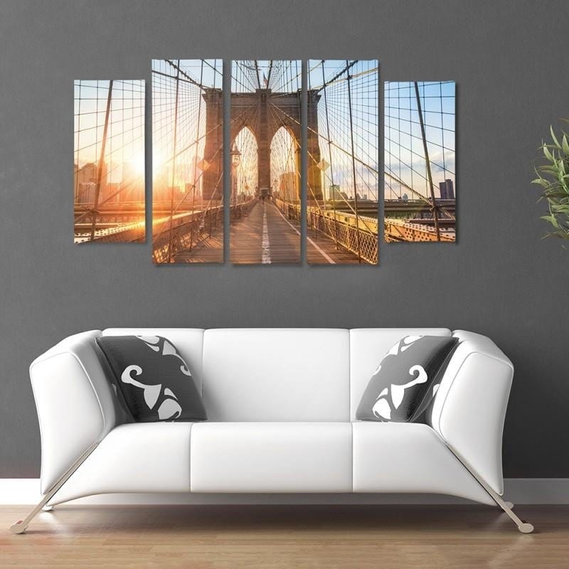 Kanva no 5 daļām - Type B, Sunrise On The Bridge  Home Trends DECO