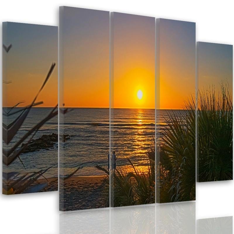 Kanva no 5 daļām - Type B, Sunset On The Beach 2  Home Trends DECO