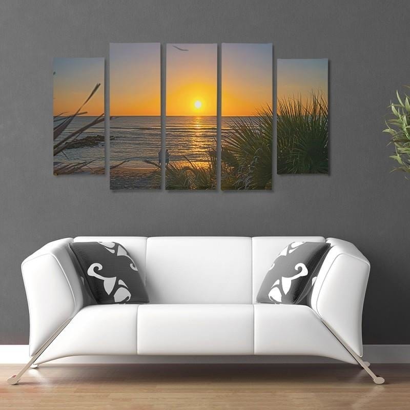 Kanva no 5 daļām - Type B, Sunset On The Beach 2  Home Trends DECO