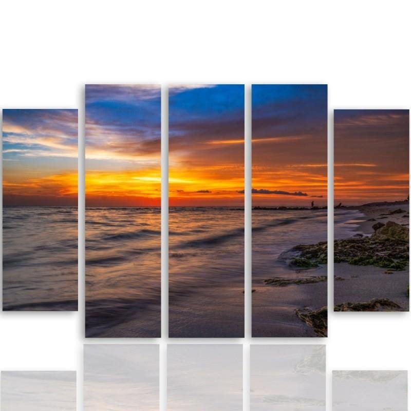 Kanva no 5 daļām - Type B, Sunset On The Beach 3  Home Trends DECO