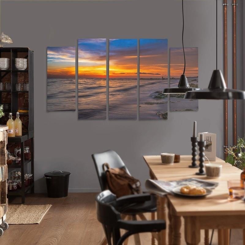 Kanva no 5 daļām - Type B, Sunset On The Beach 3  Home Trends DECO