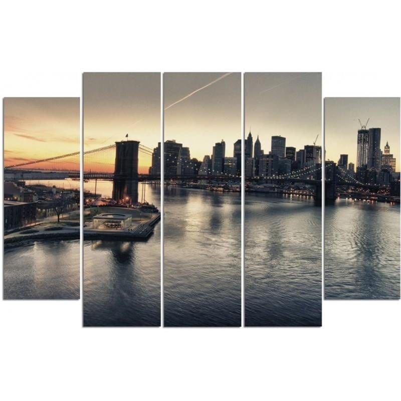 Kanva no 5 daļām - Type B, The Brooklyn Bridge In New York City  Home Trends DECO