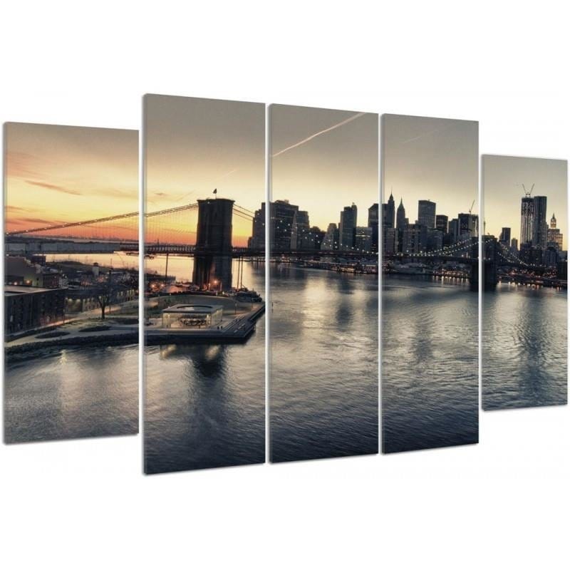 Kanva no 5 daļām - Type B, The Brooklyn Bridge In New York City  Home Trends DECO