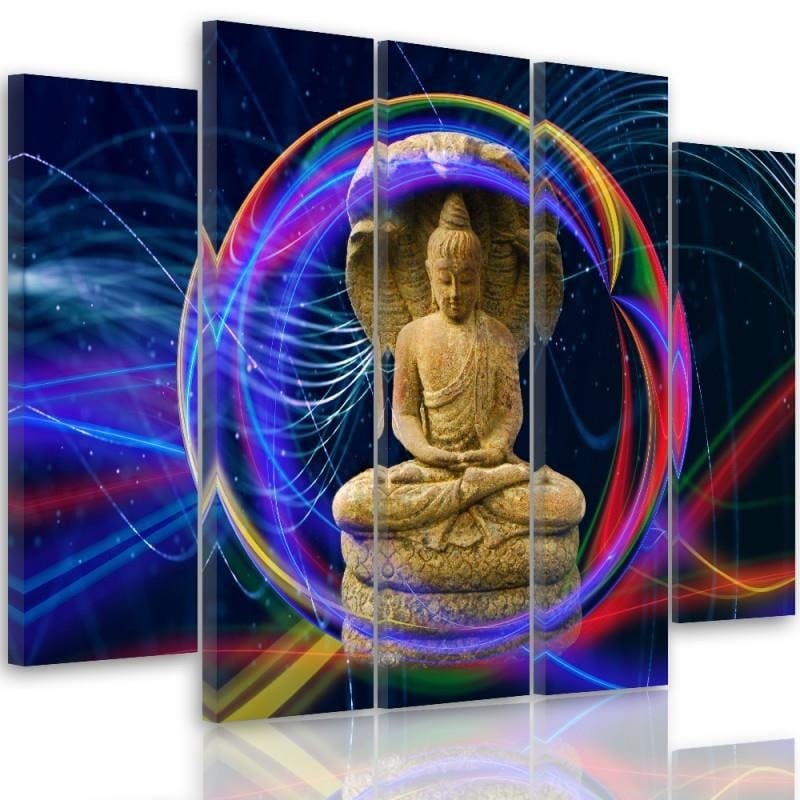 Kanva no 5 daļām - Type B, The Buddha On An Abstract Background  Home Trends DECO