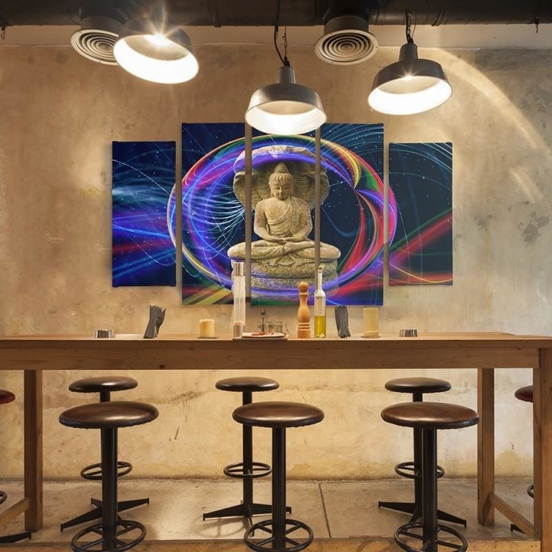 Kanva no 5 daļām - Type B, The Buddha On An Abstract Background  Home Trends DECO