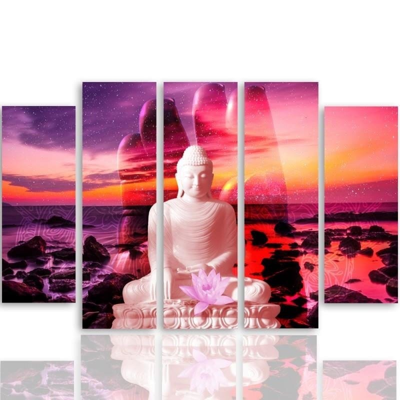 Kanva no 5 daļām - Type B, The Buddha On Background Of Ocean  Home Trends DECO