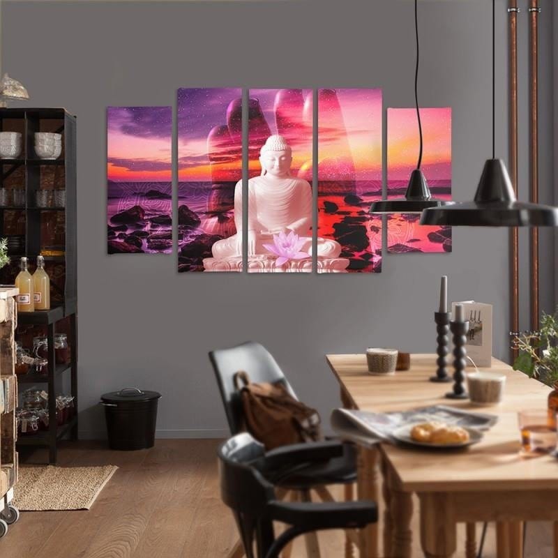 Kanva no 5 daļām - Type B, The Buddha On Background Of Ocean  Home Trends DECO