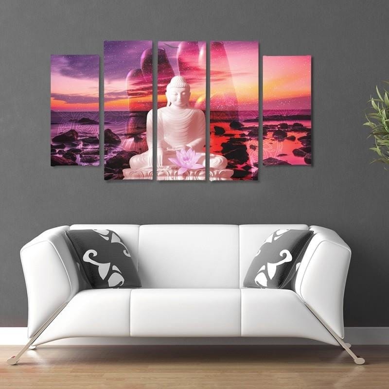 Kanva no 5 daļām - Type B, The Buddha On Background Of Ocean  Home Trends DECO