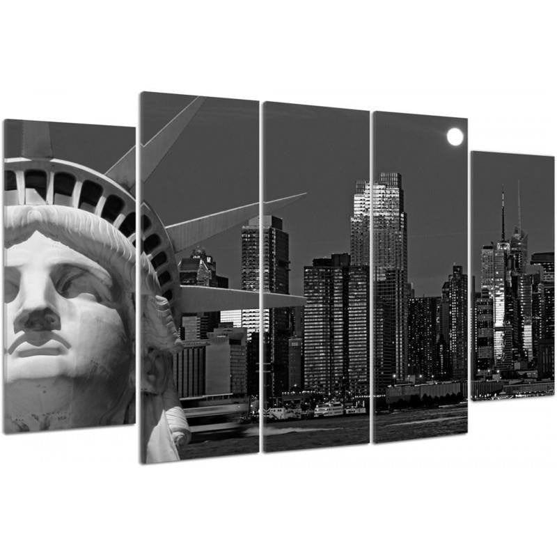 Kanva no 5 daļām - Type B, The Statue Of Liberty Overlooking The City  Home Trends DECO