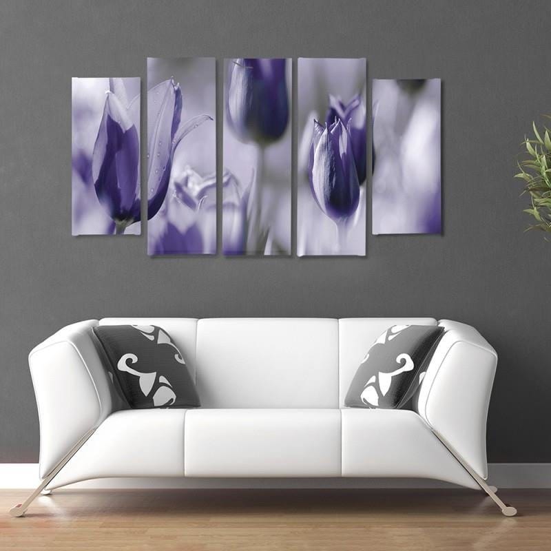 Kanva no 5 daļām - Type B, Ultramarine Tulips  Home Trends DECO