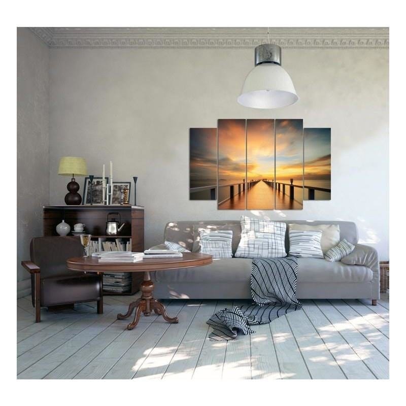 Kanva no 5 daļām - Type B, View Of The Sunset On The Pier  Home Trends DECO