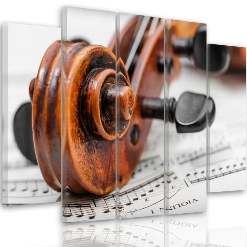 Kanva no 5 daļām - Type B, Violin On Music Sheet  Home Trends DECO