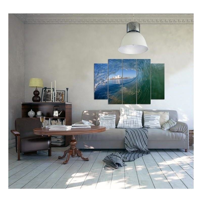 Kanva no 5 daļām - Type B, Wave Overlooking The City  Home Trends DECO