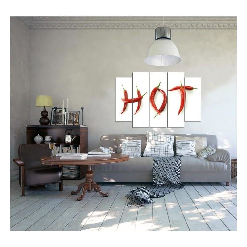 Kanva no 5 daļām - Type B, With The Inscription Hot Chili Peppers  Home Trends DECO