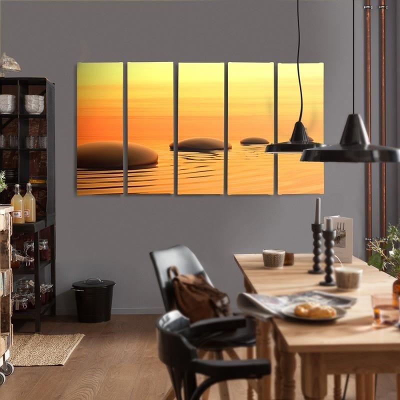 Kanva no 5 daļām - Type C, 4 Zen Stones  Home Trends DECO
