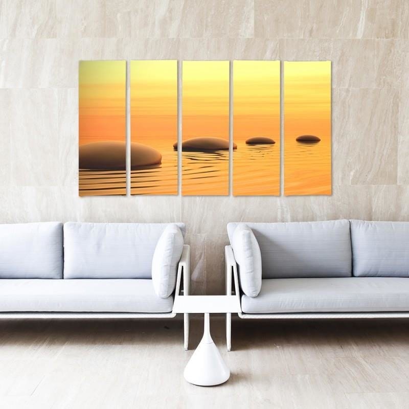 Kanva no 5 daļām - Type C, 4 Zen Stones  Home Trends DECO