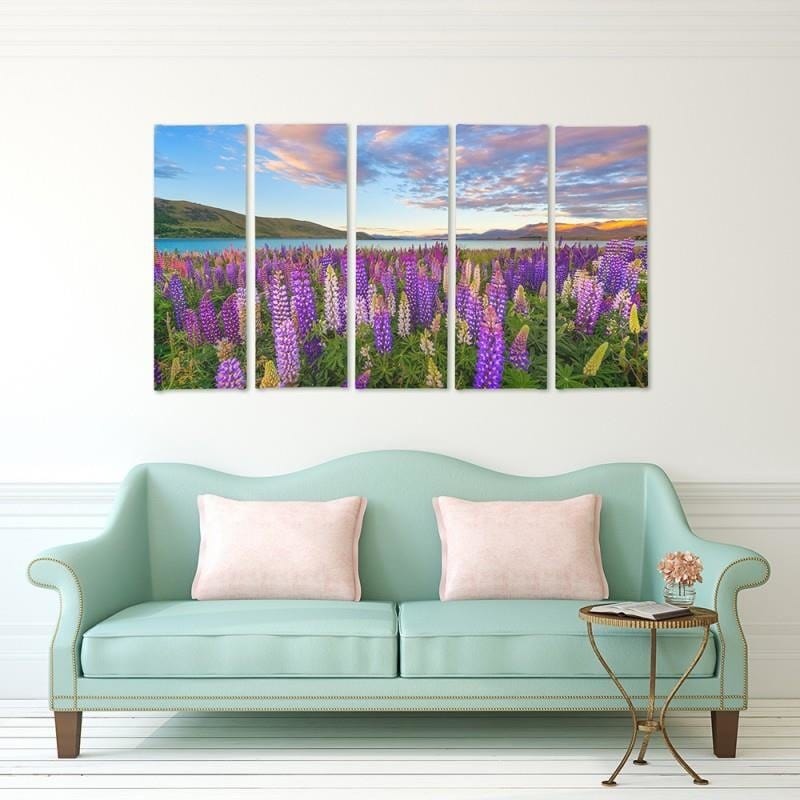 Kanva no 5 daļām - Type C, A Lavender Field  Home Trends DECO